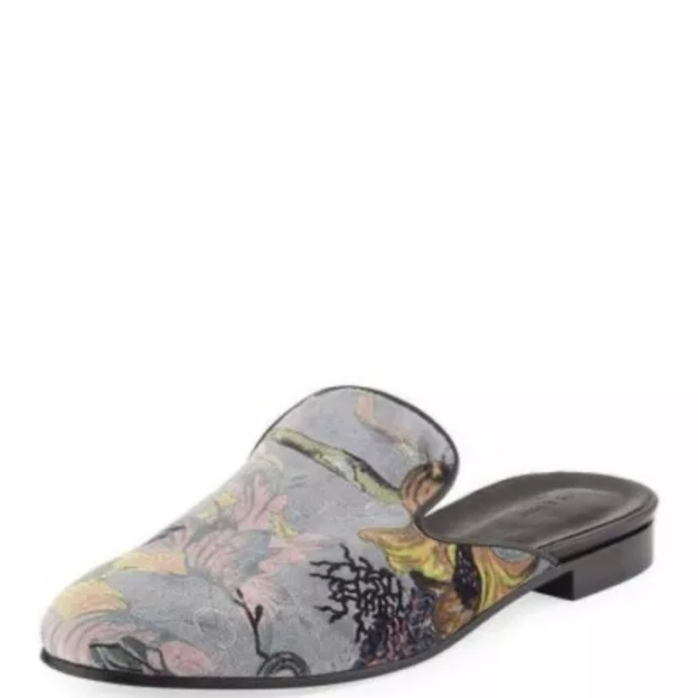 Rag & Bone Savoy Floral Print Velvet Slide Flats Grey Size 8 $425 NWT!! - Picture 3 of 10